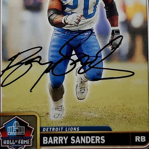 Detroit Lions Barry Sanders #20 Autographed Football Trading Card - Picture 2 of 5